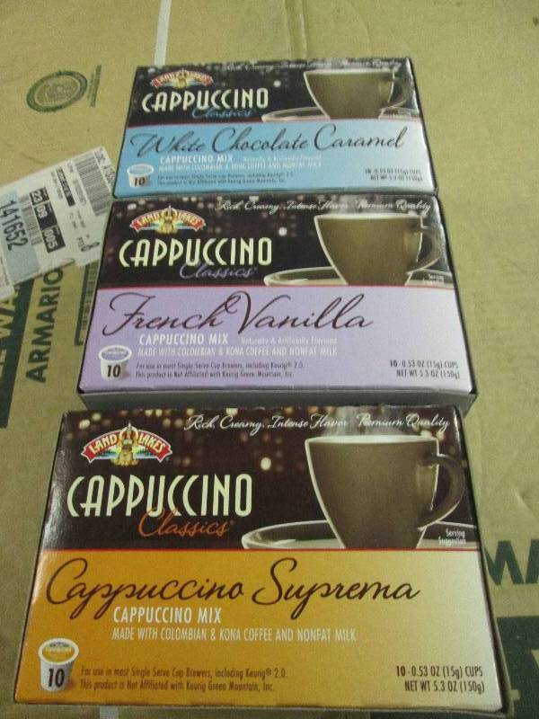 lot 524 image: 3 boxes of 10 single serrve cappucc...