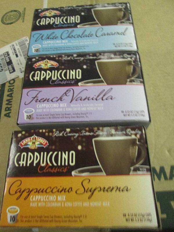 lot 525 image: 3 boxes of 10 single serrve cappucc...