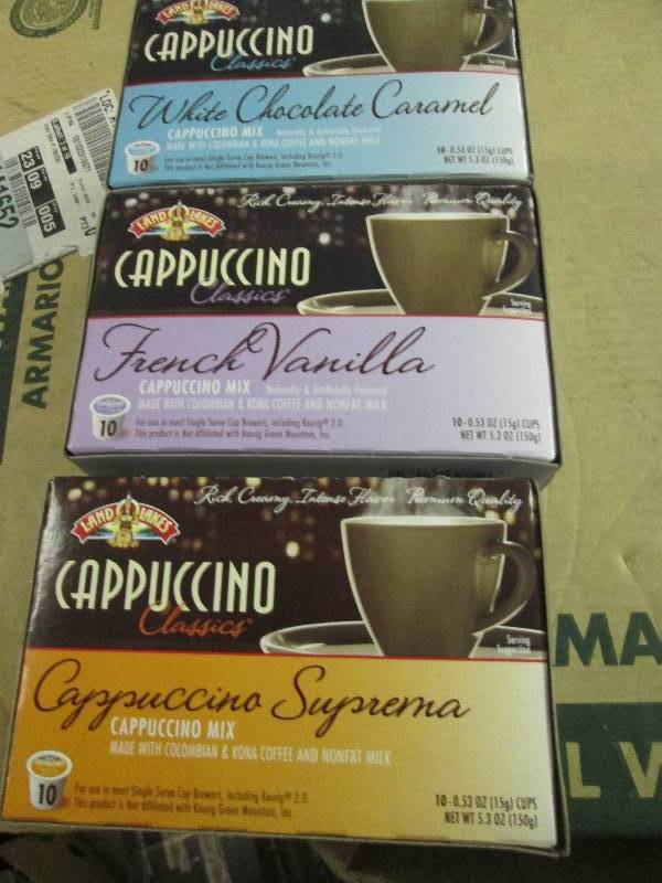 lot 526 image: 3 boxes of 10 single serrve cappucc...