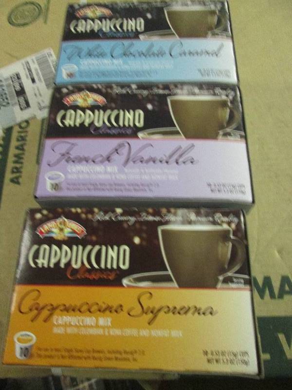 lot 528 image: 3 boxes of 10 single serrve cappucc...