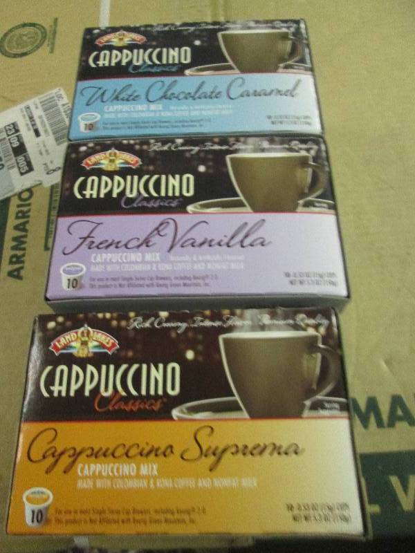 lot 531 image: 3 boxes of 10 single serrve cappucc...