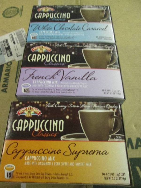 lot 532 image: 3 boxes of 10 single serrve cappucc...