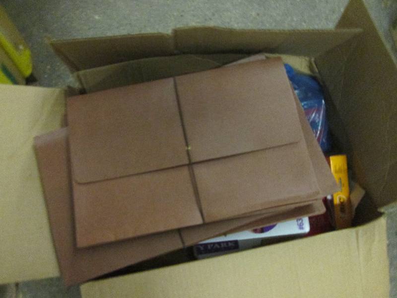 lot 139 image: box of folders, markers, pens and o...