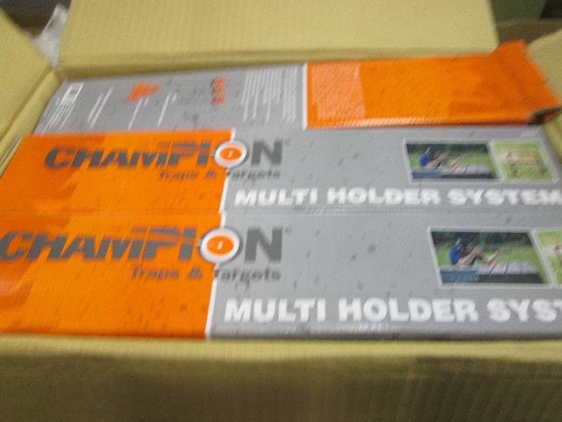 lot 160 image: 3 champion multi holder system trap...
