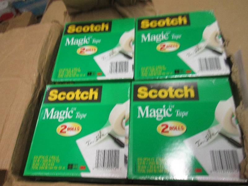 lot 69 image: 24 packages of scotch magic tape 2 ...