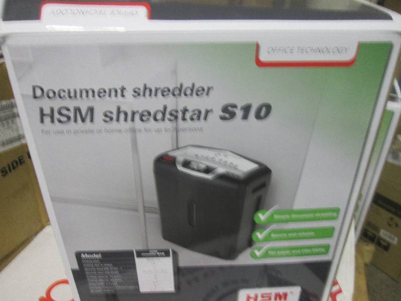lot 130 image: HSM shredstar s10 used open box ...