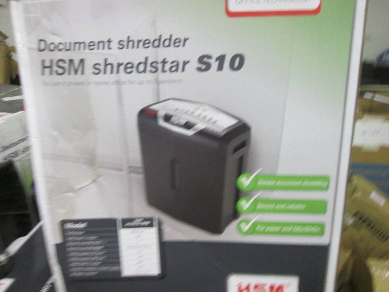 lot 133 image: HSM shredstar s10 open box ...