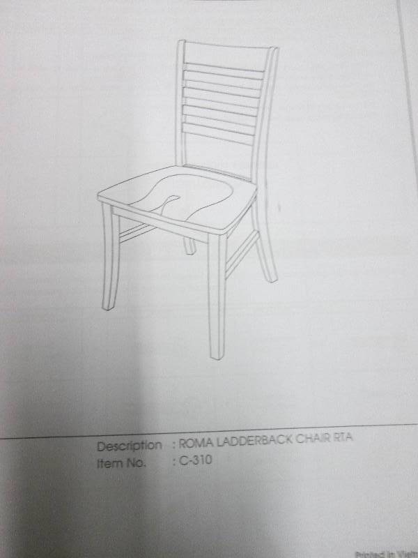 lot 284 image: Roma ladderback chair rta open box ...
