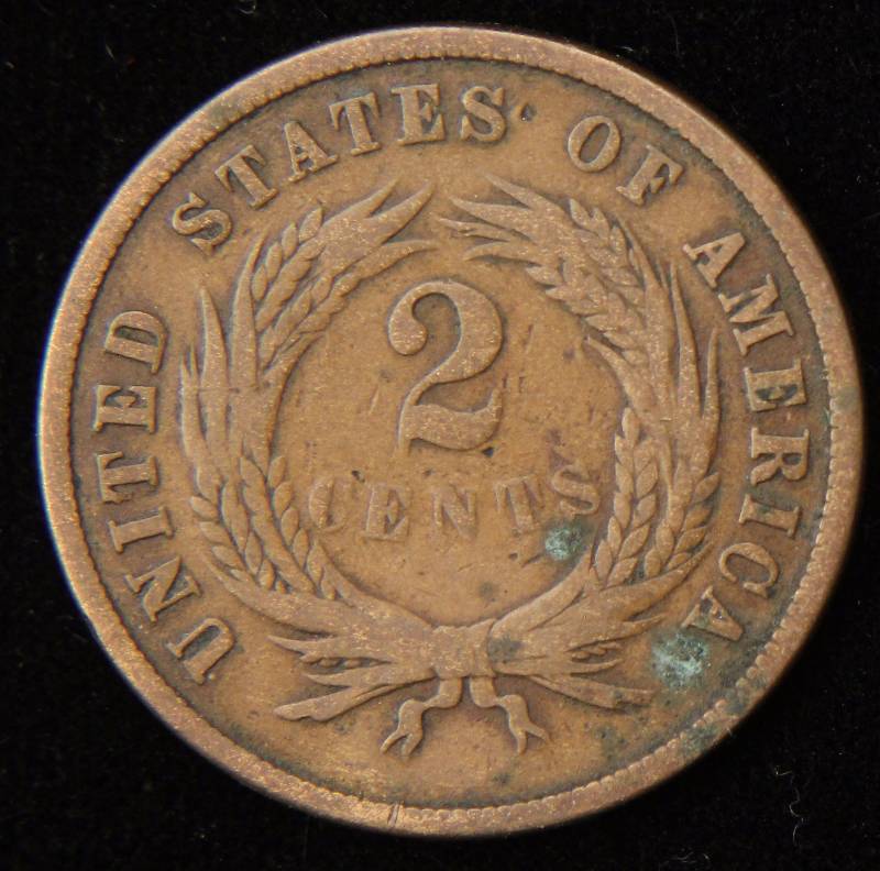 1866 US TWO CENT PIECE GOOD
