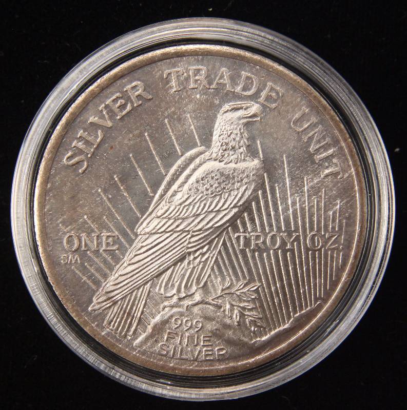 1 TROY OZ. .999 FINE SILVER 1986 PEACE DOLLAR DESIGN IN AIRTITE