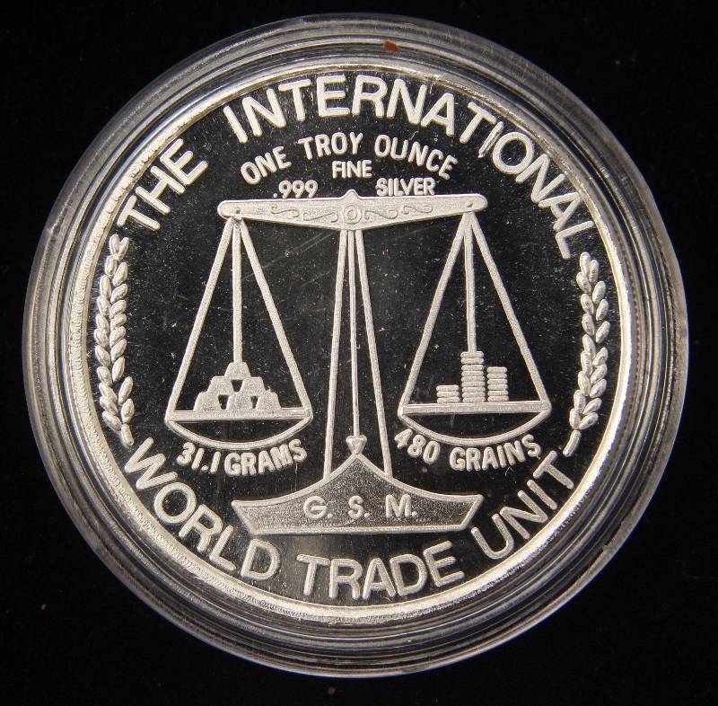 1 TROY OZ. .999 FINE SILVER MAY FLOWER TRADE UNIT IN AIRTITE HOLDER