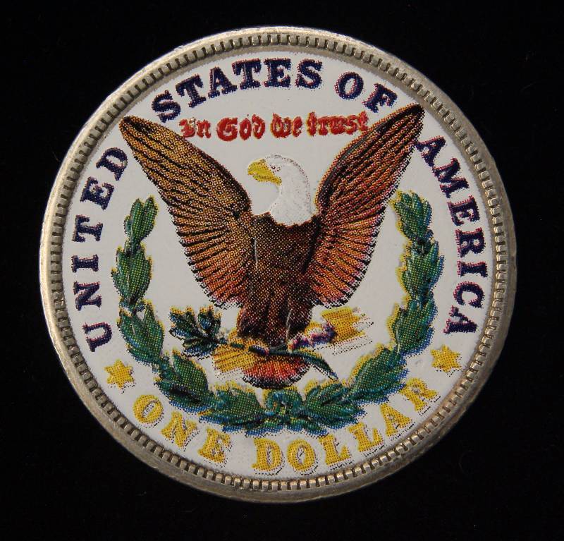 1921 MORGAN SILVER DOLLAR COLOR ENHANCED