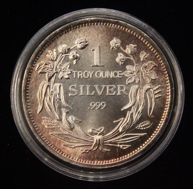 1 TROY OZ. .999 FINE SILVER SEATED DOLLAR DESIGN IN AIRTITE