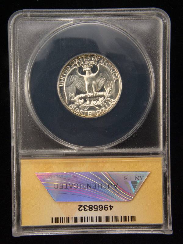 1962 PROOF WASHINGTON SILVER QUARTER PF67 ANACS