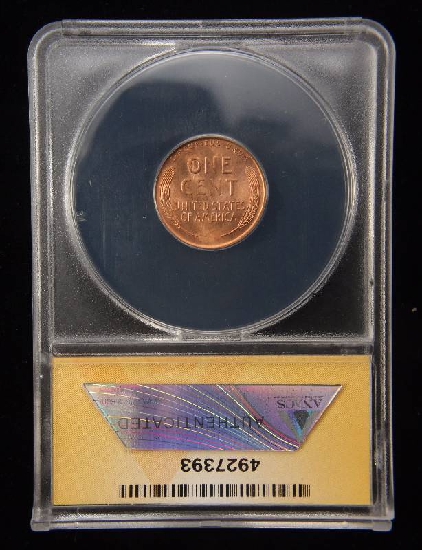 1945-S US WHEAT CENT MS66 RED ANACS