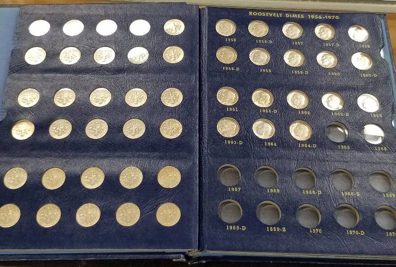 COMPLETE SET OF ROOSEVELT SILVER DIMES 1946-1964 48 COINS