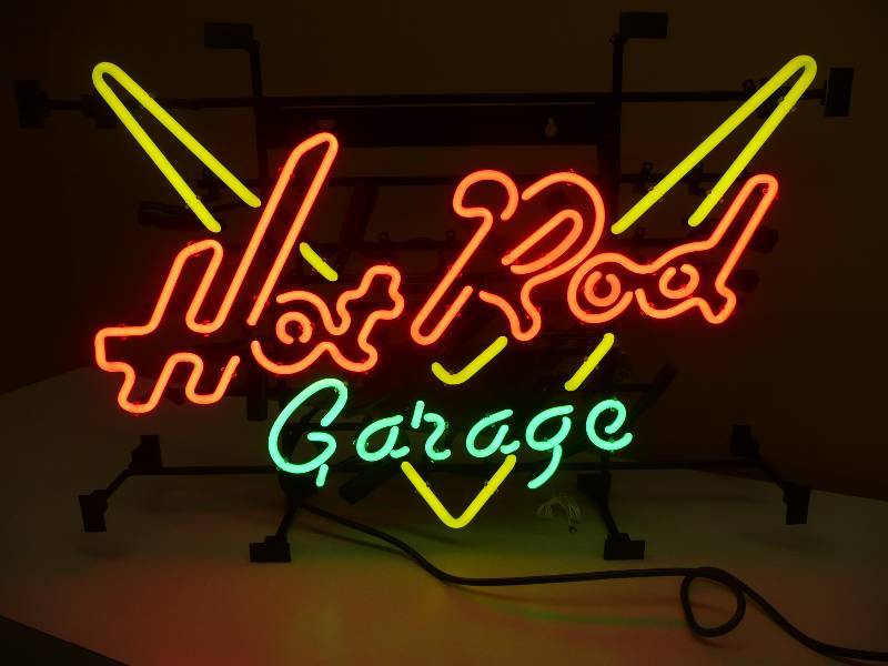 lot 6 image: HOT ROD GARAGE NEON - APPROX 19 BY 27 - DISPLAY, IN BOX - SEE PICTURES