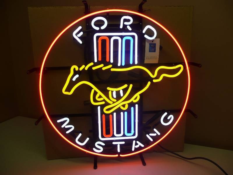lot 8 image: MUSTANG NEON - APPROX 24 DIAMETER - NEW IN BOX - SEE PICTURES