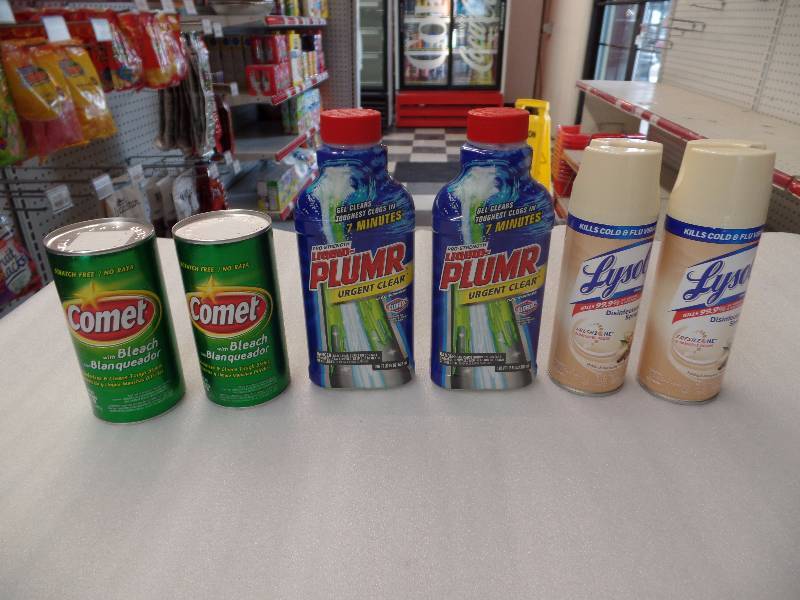Liquid Plumber, Lysol Disinfectant & Comet Clenser