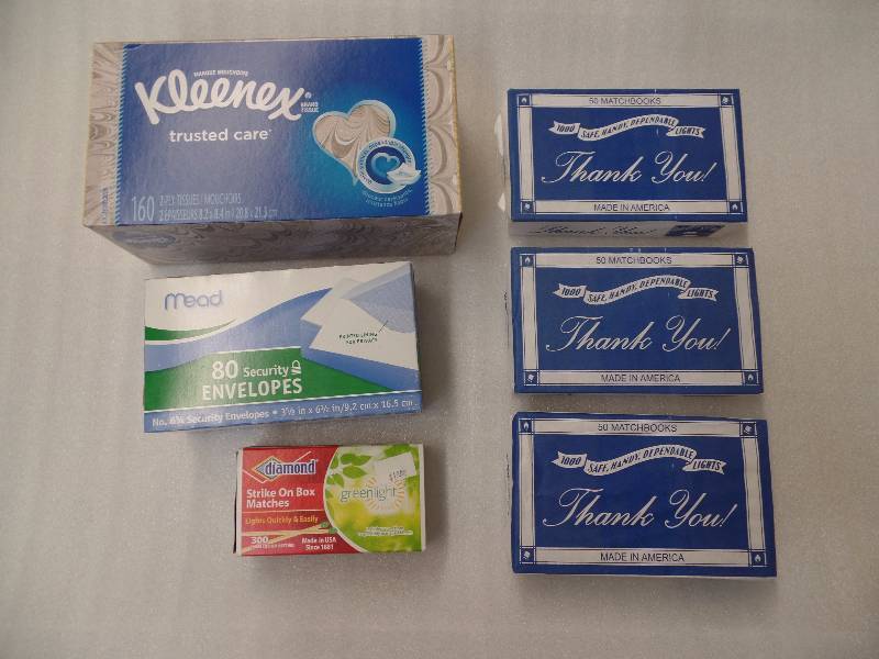 Matches, Envelopes & Kleneex