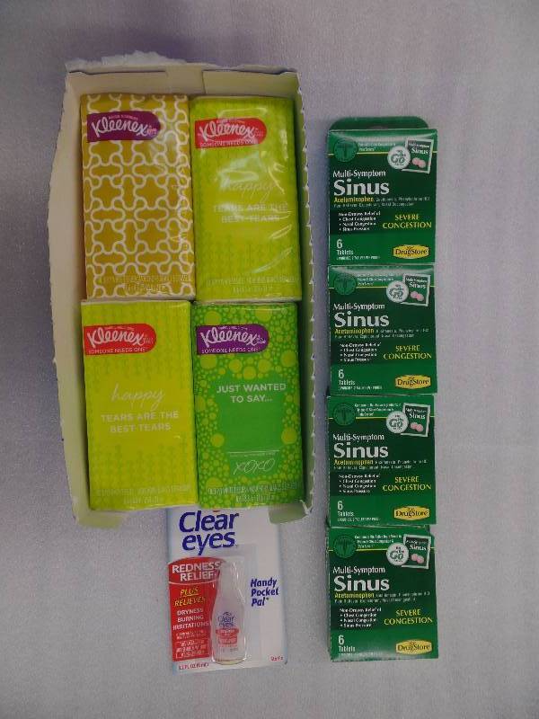 Kleenex go packs, Clear eyes & Sinus Relief