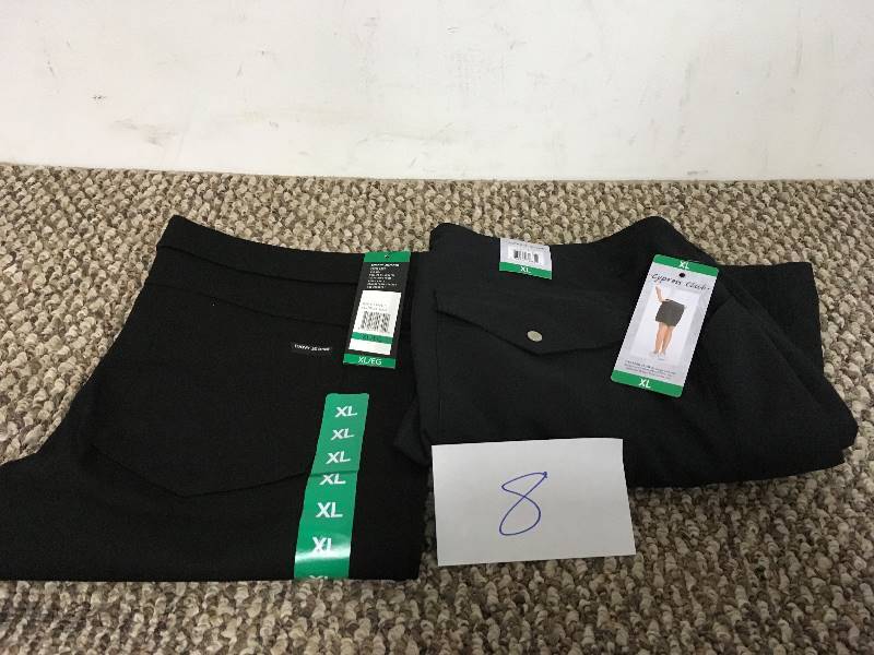 DKNY Ladies Pull-On Ponte Pants Size XL, Cypress Club Skirt Size XL  open box never used