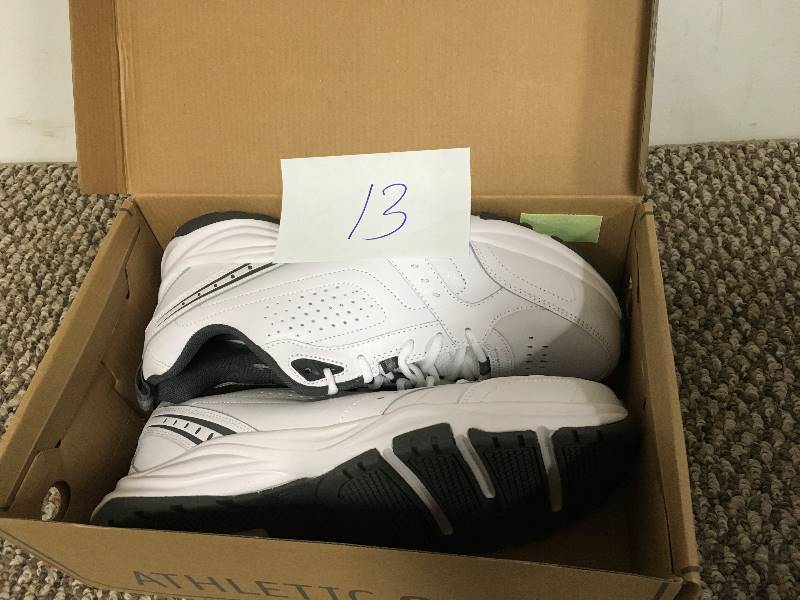 Kirkland Signature  Mens Leather Athletic  Shoe in WhiteGrey Size 13  open box never used