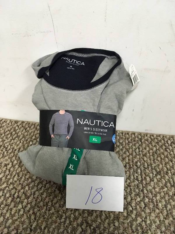 Nautica 2 piece Mens Sleepwear Long Sleeve Tee & Knit Pant Size XL  open box never used