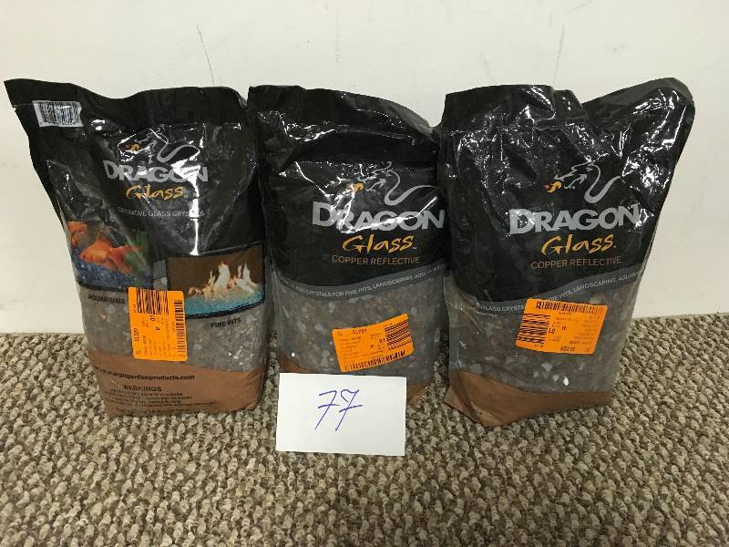 Generic Dragon Glass 10 lb Copper Reflective Tempered Fire Glass, 14 - Lot of 3
