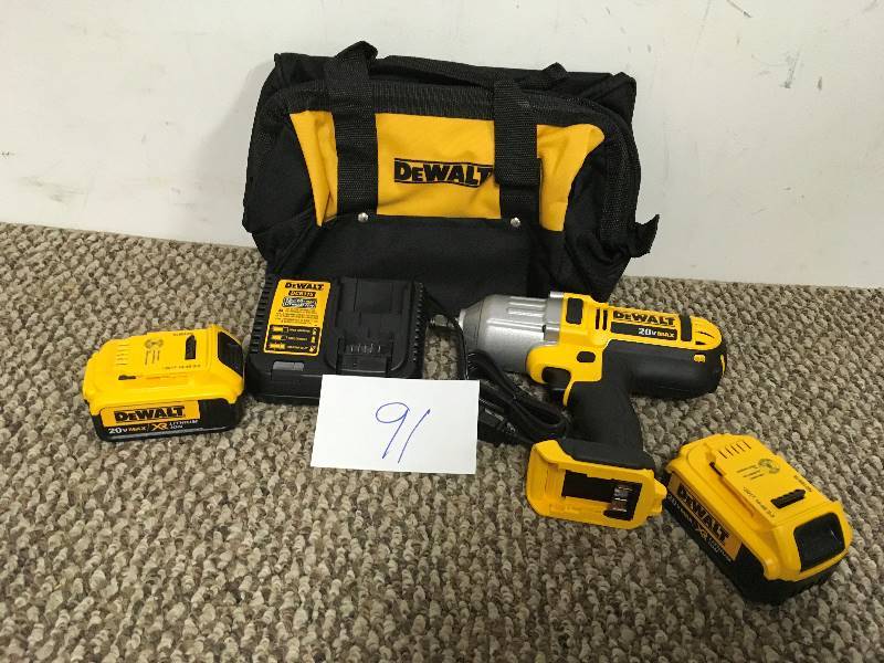 DeWalt 20-Volt MAX Lithium-Ion Cordless 12 in. Impact Wrench with Hog Ring Anvil with Battery and Charger open box never used