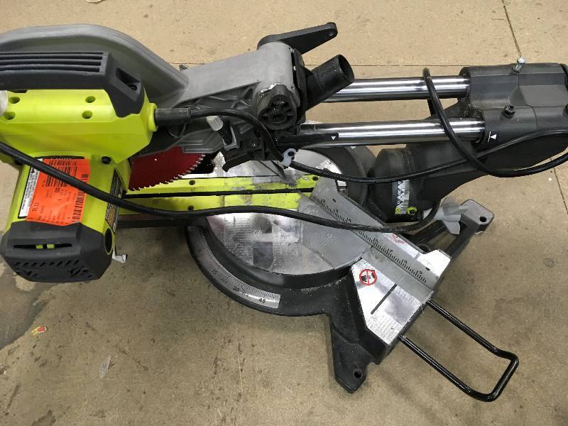 Ryobi 12 Sliding Compound Miter Saw with Laser in working conditions