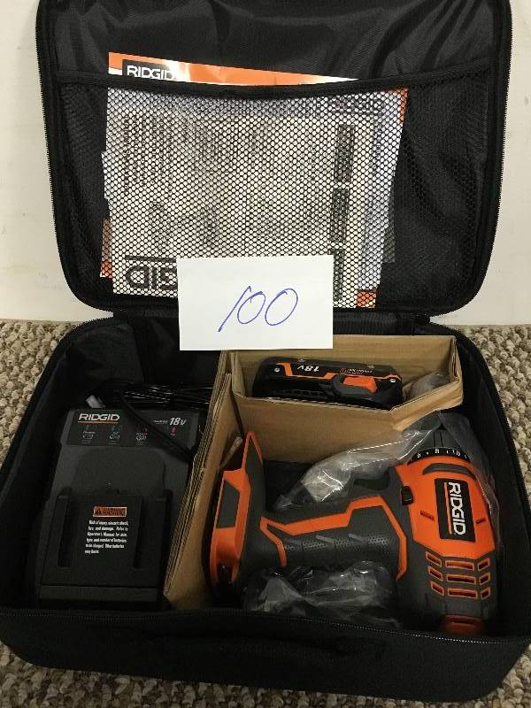 Ridgid 18V Lithium-Ion 2 Speed DrillDriver Kit open box never used