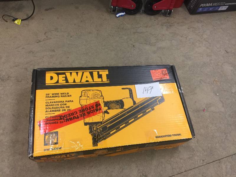 Dewalt Pneumatic 28-Degree Framing Nailer  DWF83WW not used