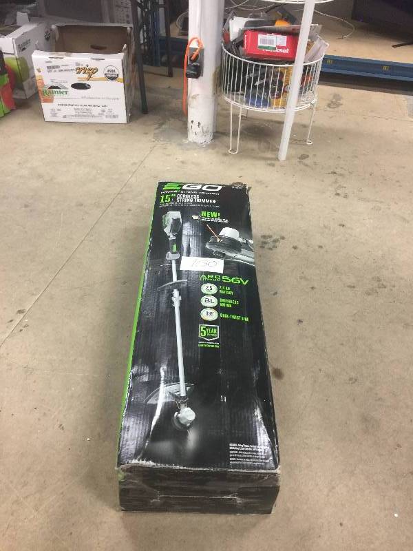 Ego 15 in. 56-Volt Lithium-ion Electric Cordless String Trimmer wRapid Reload Head -Battery and Charger Included used in good condition