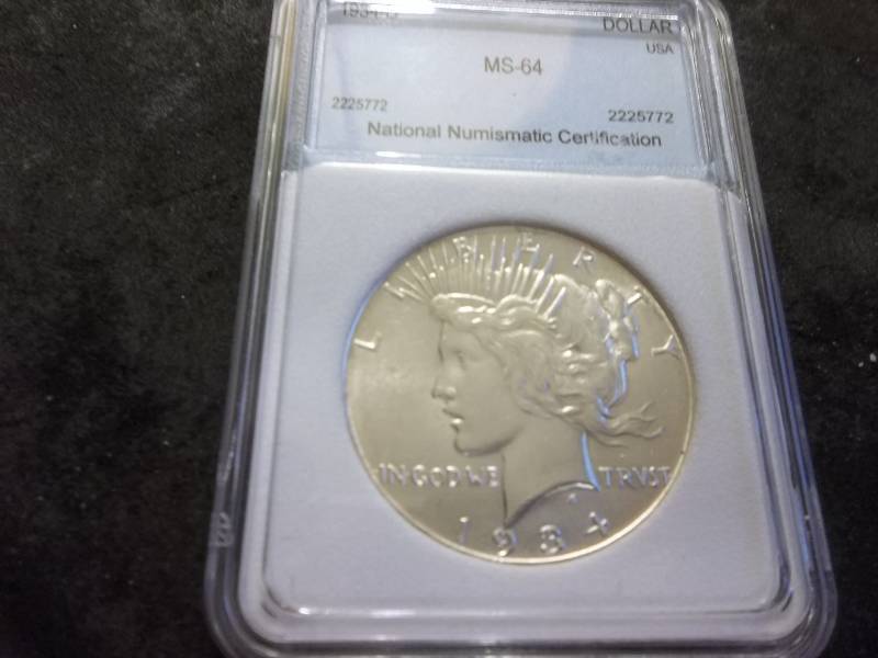 1934 D  Peace Silver Dollar