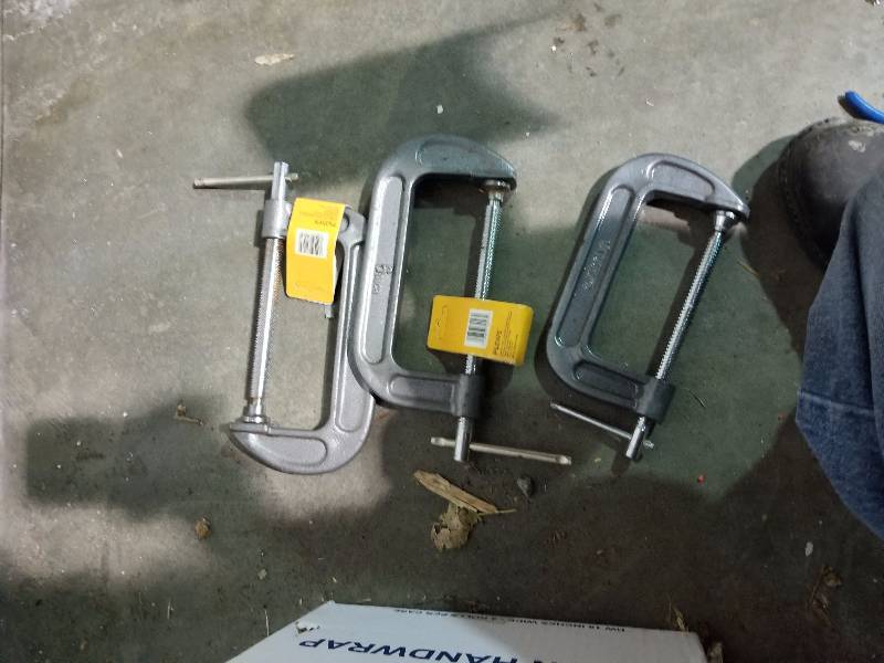 Lot of (3) Plews 6in. C-Clamps