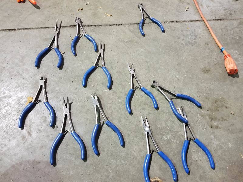 Lot of (10) Wire Cutters, Needle Nose Pliers