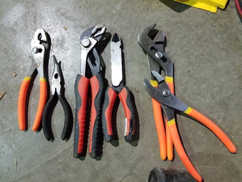 Lot of (6) Pliers, Channel Lock Pliers, Wire Cutters