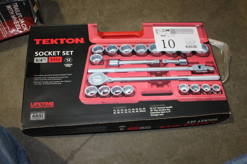 Tekton 21-Piece 34in. Drive Socket Set ASEMetric