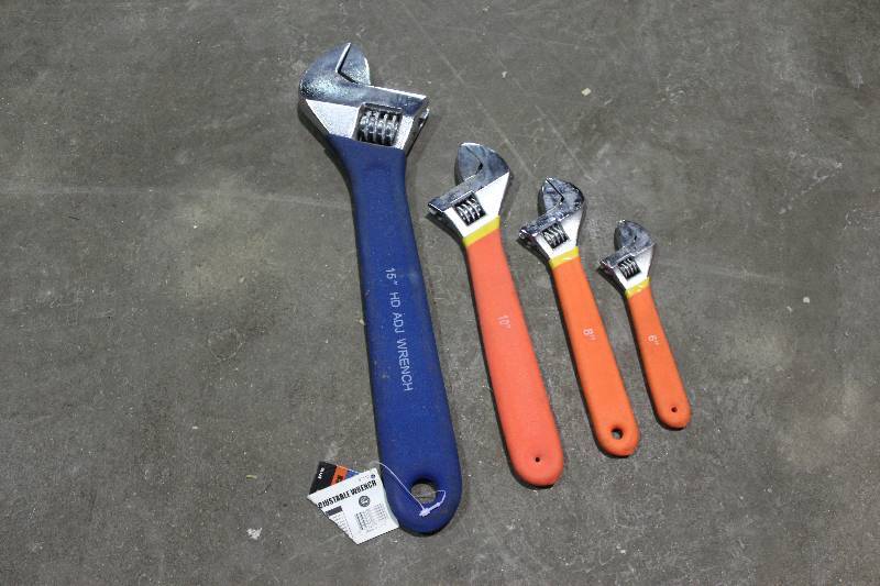Lot of (4) Adjustable Wrenches
