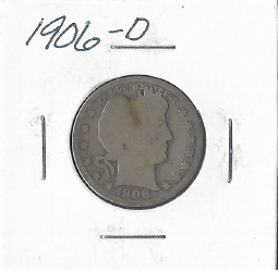 lot 6 image: 1906-D Barber Quarter