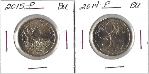 lot 17 image: Native American Dollars - 2014 & 2015