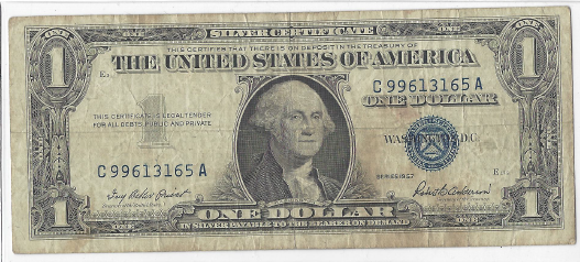 lot 33 image: 1957 Silver Certificate Dollar Note