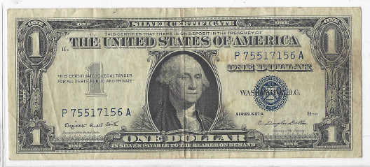 lot 34 image: 1957 A Silver Certificate Dollar Note