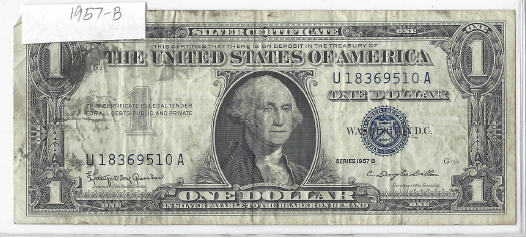 lot 36 image: 1957 B Silver Certificate Dollar Note