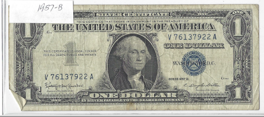 lot 37 image: 1957 B Silver Certificate Dollar Note