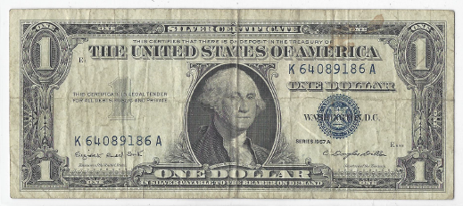 lot 39 image: 1957 A Silver Certificate Dollar Note