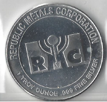 lot 44 image: Republic Metals Corporation .999 Fine Silver - 1 Troy Ounce