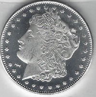 lot 46 image: Morgan Dollar Design .999 Fine Silver - 1 Troy Ounce