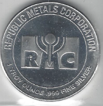 lot 50 image: Republic Metals Corporation .999 Fine Silver - 1 Troy Ounce